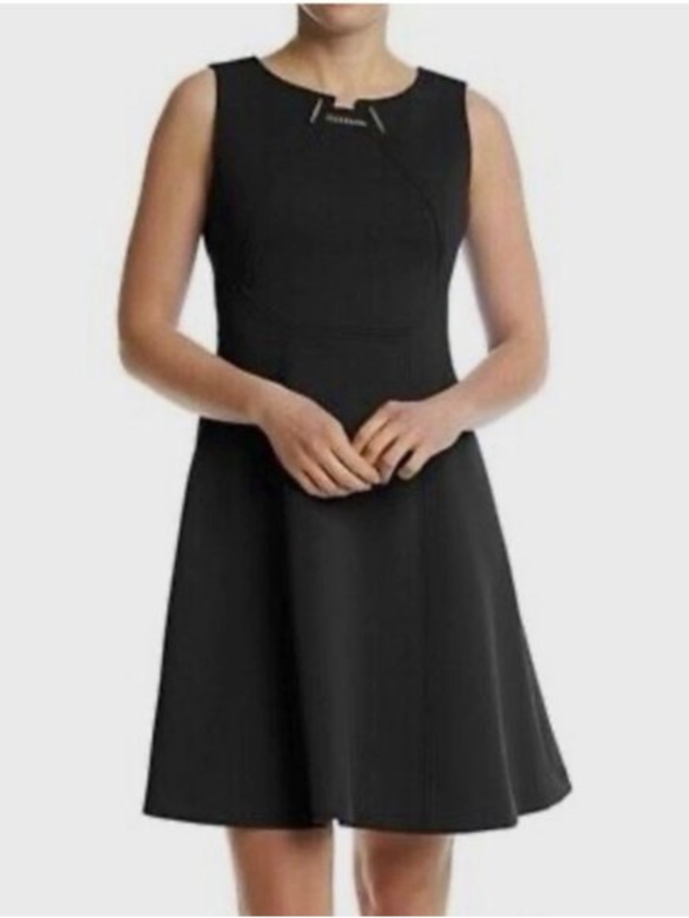 Ivanka Trump Black Sleeveless A-Line Dress